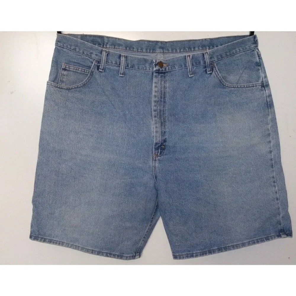 Wrangler Authentic denim shorts mens blue relaxed fit Size 46 ~ 100% Cotton EUC